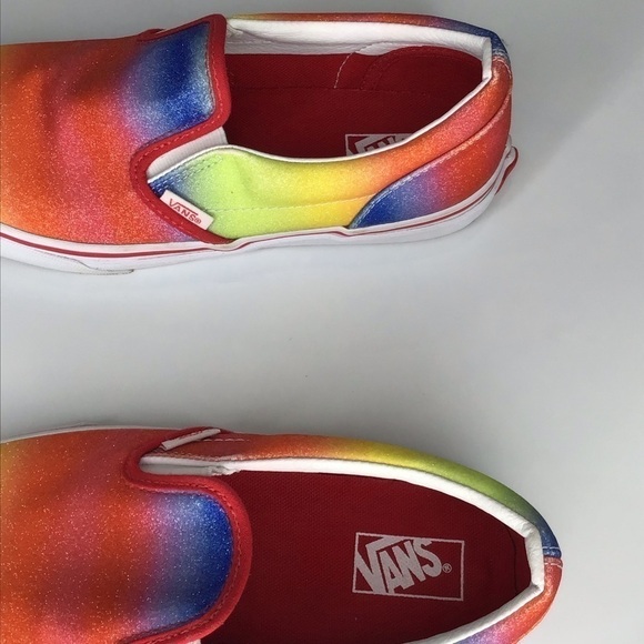 Vans Slip On Rainbow Glitter Sneakers Size 5.5 - Picture 8 of 10